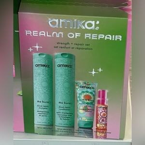 New! Never Opened!!  Amika Realm of Repair Strengthen & Repair Hair Routine Set